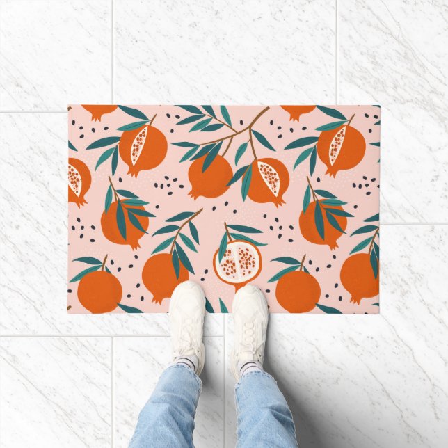 Colourful Pomegranate Pattern Doormat (Indoor)