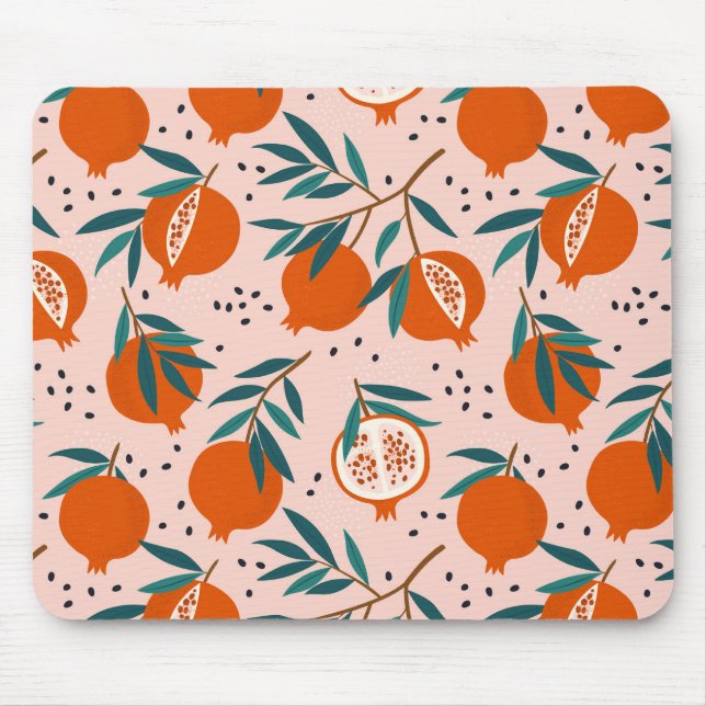 Colourful Pomegranate Pattern Mouse Mat (Front)