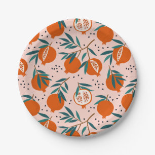 Colourful Pomegranate Pattern Paper Plate