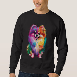 Colourful Pomeranian Artwork Dog Lover Animal Bree Sweatshirt