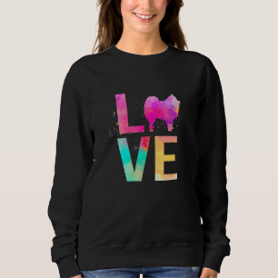 Colourful Pomeranian Dog Mum  Pomeranian Sweatshirt