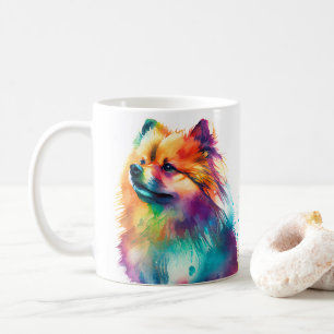 Colourful Pomeranian Dog  Pet Coffee Mug, Cup
