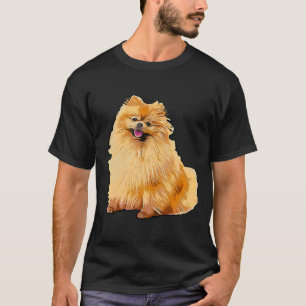 Colourful Pomeranian Sitting Pomeranian Spitz T-Shirt