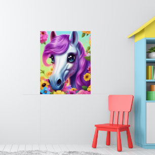 Colourful Pony Horse Child's Wall Poster