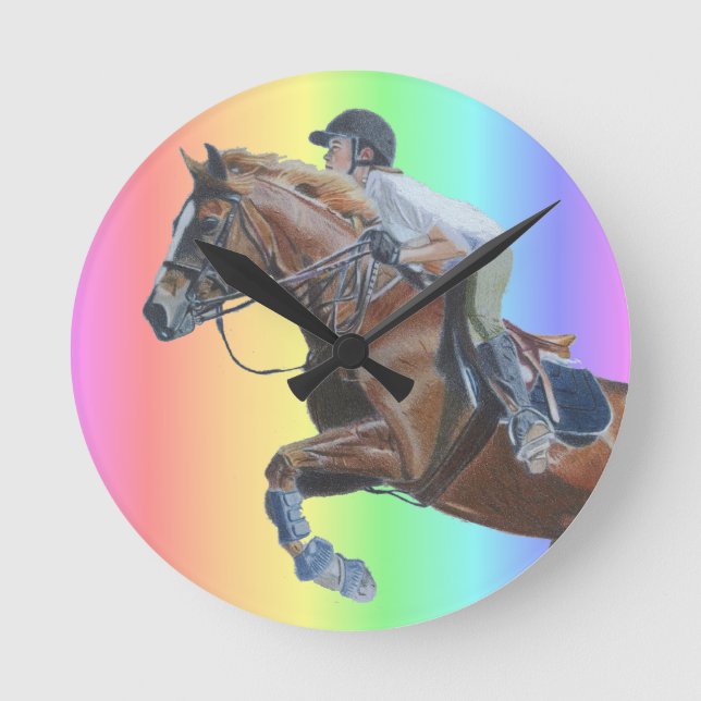 Colourful Pony Jumper Wall Clock (Front)