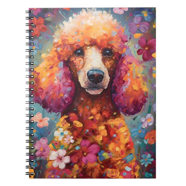 Colourful Poodle Notebook (Front)