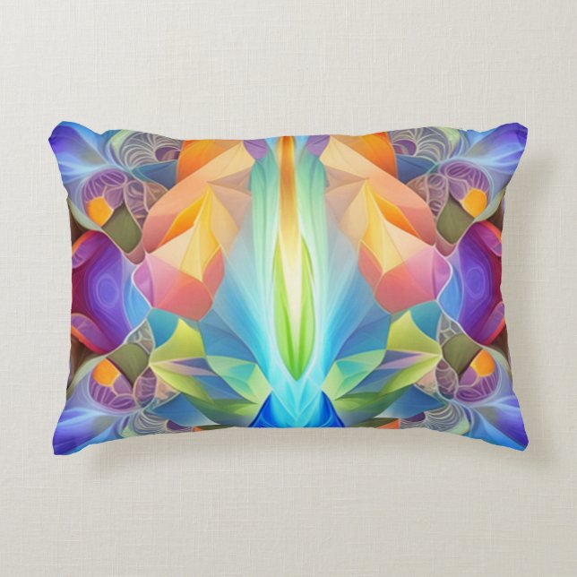 Colourful Poof Abstract Throw Pillow (Front)