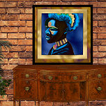 Colourful Pop Art African Man 2 Canvas Print<br><div class="desc">Elegant canvas print with graphics of a handsome African man head shot,  done in a faux foil of blue and gold pop art style.  Lovely addition to your room decor.</div>