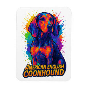 Colourful Pop Art American English Coonhound Magnet