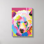 Colourful Pop Art Bear Portrait Canvas Print<br><div class="desc">Shades of blue,  purple,  pink,  and peach come together in this incredibly colourful pop art portrait of a grizzly bear that's both trendy and modern.</div>
