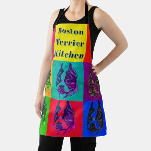 Colourful Pop Art Boston Terrier Apron