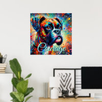 Colourful Pop Art Boxer Dog Personalised