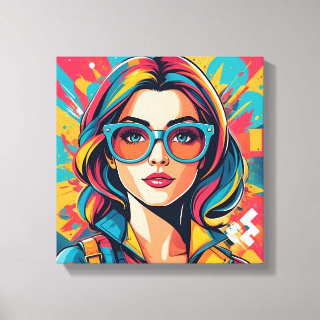 Colourful Pop Art Canvas Print (Front)