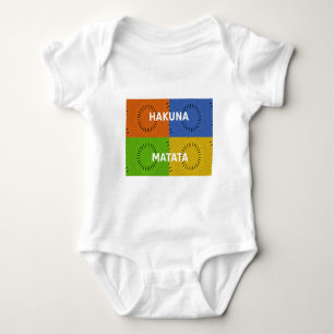 Colourful Pop Art Collage & "Hakuna Matata" Messag Baby Bodysuit