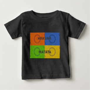 Colourful Pop Art Collage & "Hakuna Matata" Messag Baby T-Shirt
