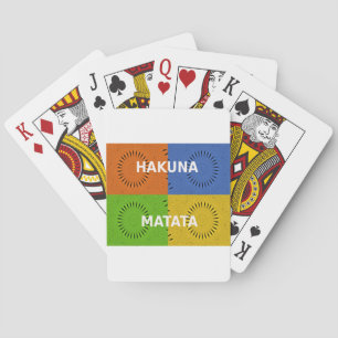 Colourful Pop Art Collage & "Hakuna Matata" Messag Playing Cards