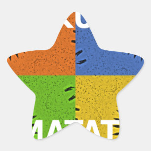 Colourful Pop Art Collage & "Hakuna Matata" Messag Star Sticker