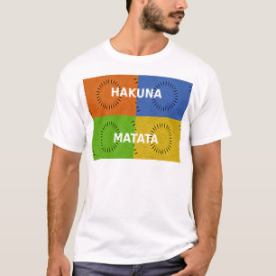 Colourful Pop Art Collage & "Hakuna Matata" Messag T-Shirt