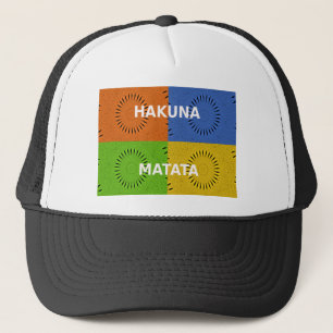Colourful Pop Art Collage & "Hakuna Matata" Messag Trucker Hat
