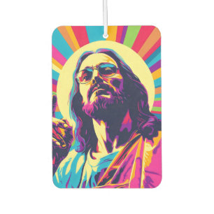 Colourful Pop Art Cool Jesus Car Air Freshener