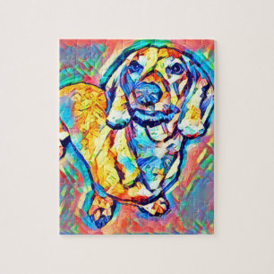Colourful Pop Art Dachshund Jigsaw Puzzle
