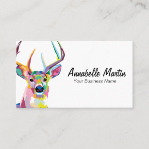 Colourful Pop Art Deer Business Card