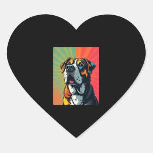 Colourful Pop Art Dog Illustration � Bold & Fun Pe Heart Sticker