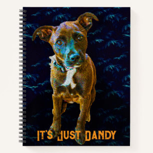 Colourful Pop Art Dog Portrait — "It's Just Dandy" Notebook