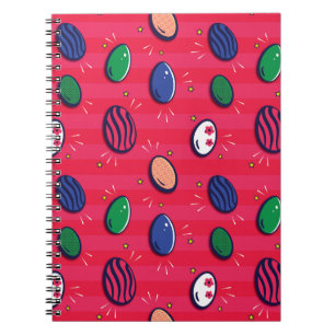 Colourful Pop Art Easter Eggs Pattern Notebook