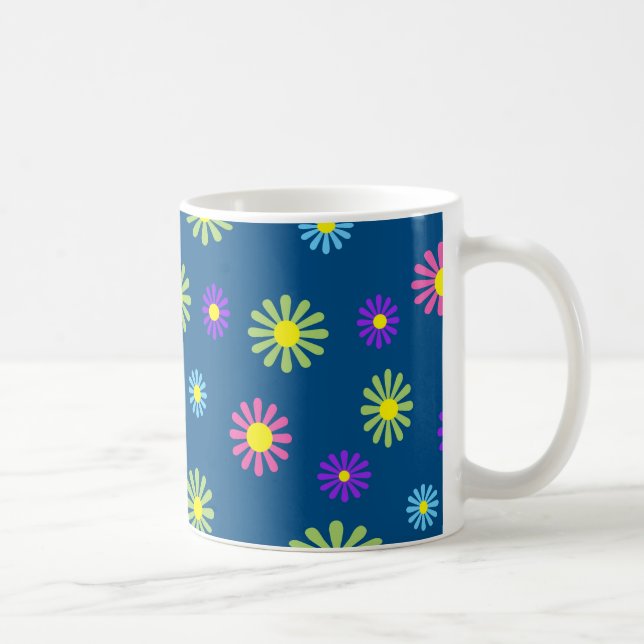 Colourful pop art flowers coffee mug (Right)
