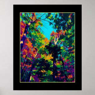 Colourful Pop Art Forest - AP524 1A Poster