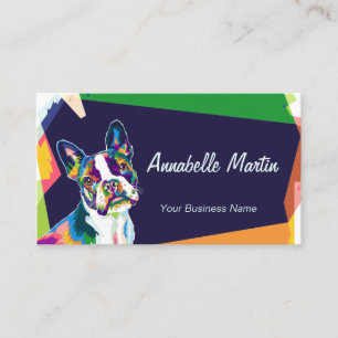 Colourful Pop Art French Bulldog  Business Card