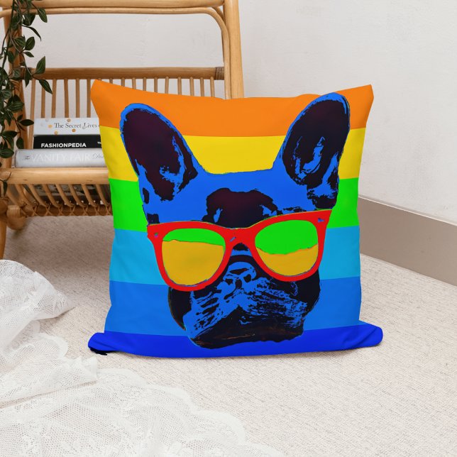 Colourful Pop Art French Bulldog Cushion (Creator Uploaded)