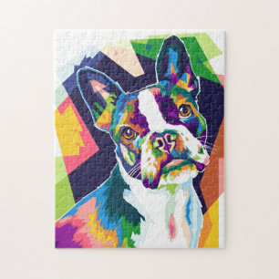 Colourful Pop Art French Bulldog Jigsaw Puzzle