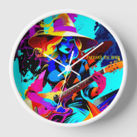 Colourful Pop Art Guitarist Witch