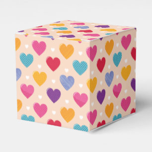 Colourful Pop Art Heart Pattern Favour Box