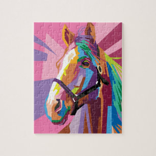 Colourful Pop Art Horse Portrait Jigsaw Puzzle