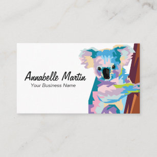 Colourful Pop Art Koala Business Card