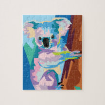 Colourful Pop Art Koala Portrait