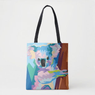 Colourful Pop Art Koala Portrait Tote Bag