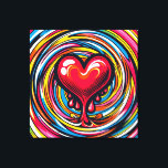 Colourful Pop Art 'Melting Heart' Canvas Print<br><div class="desc">Colourful Pop Art 'Melting Heart' over Whirlpool / Vortex Background</div>