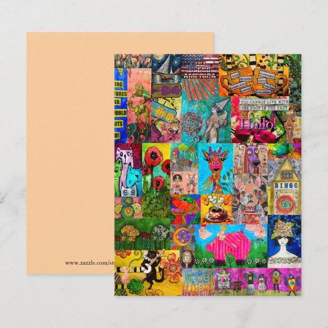 Colourful Pop Art Mixed Media Greeting Card (Front/Back)