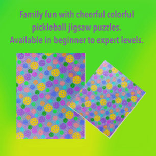 Colourful Pop Art Pickleball  Jigsaw Puzzle