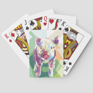 Colourful Pop Art Pig Playing Cards