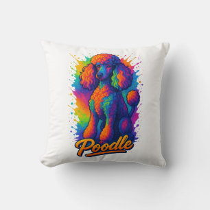 Colourful Pop Art Poodle Dog Illustration – Vibran Cushion