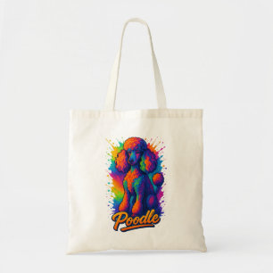 Colourful Pop Art Poodle Dog Illustration – Vibran Tote Bag
