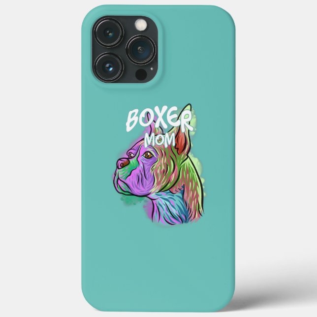 Colourful Pop Art Portrait Boxer Dog Mum Mother's Case-Mate iPhone Case (Back)