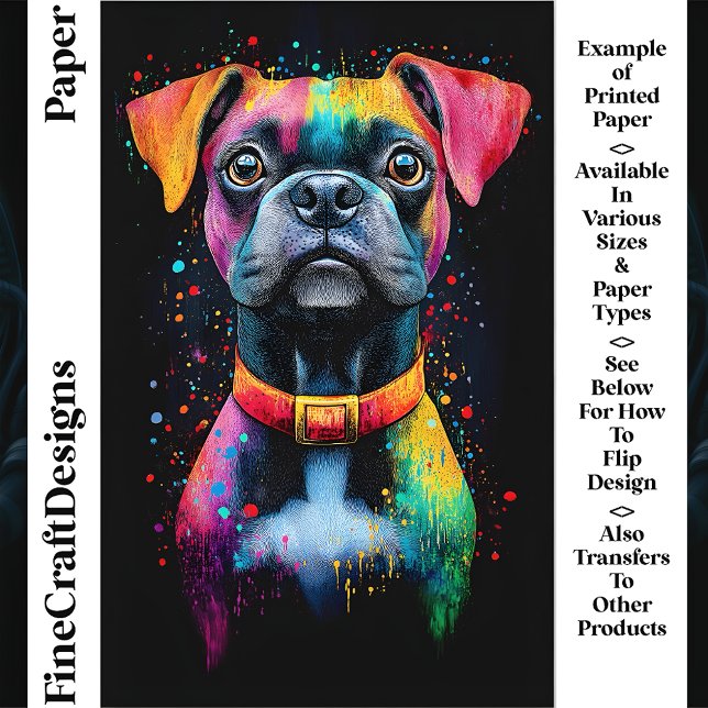 Colourful Pop Art Short Haired Dog CS6 Craft Paper (Creator Uploaded)