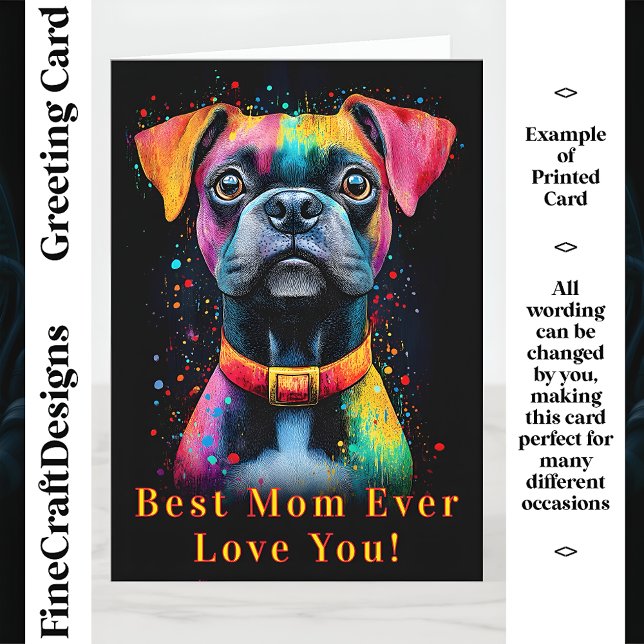 Colourful Pop Art Short Haired Dog CS6 Name Mother Card (Creator Uploaded)