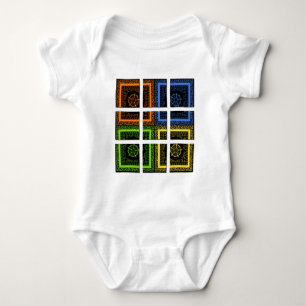 Colourful Pop Art Squares in a box Baby Bodysuit